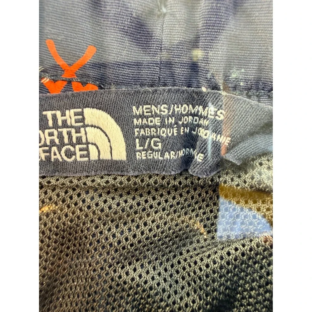 The North Face Mens Navy Blue Orange Ice Axe Print Swim Shorts Large Regular